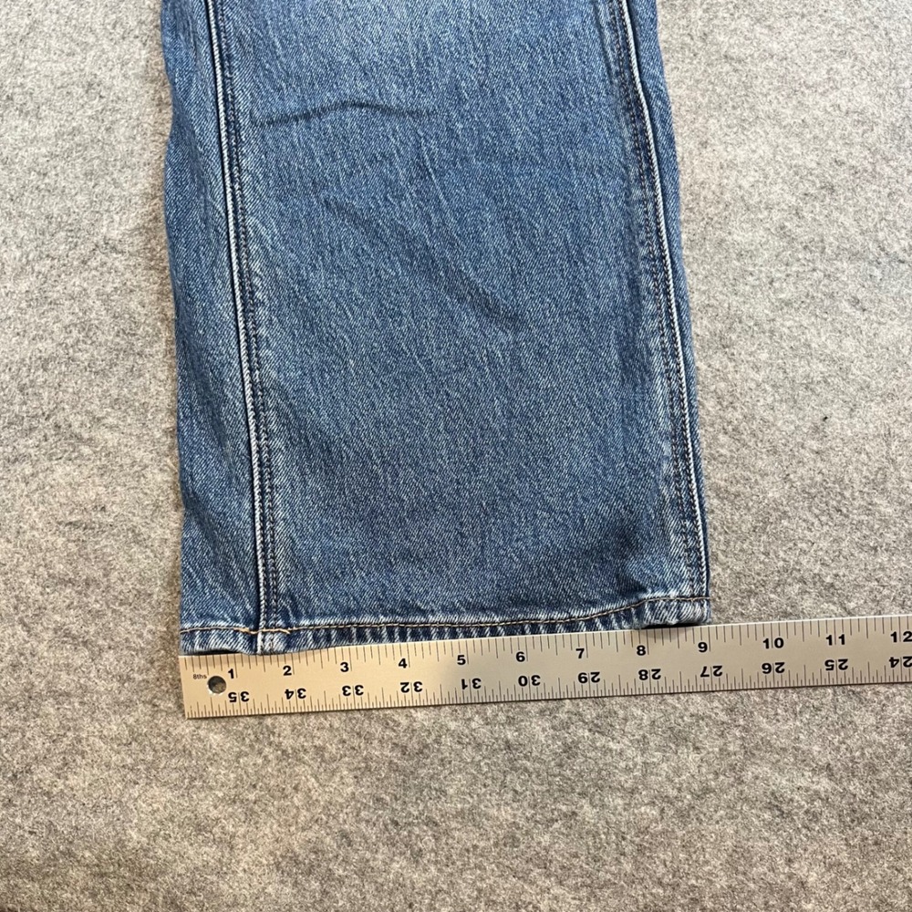 American Eagle Womens Wide Leg Jeans Blue Medium Wash 4 X-Short Stretch Denim - Picture 8 of 8